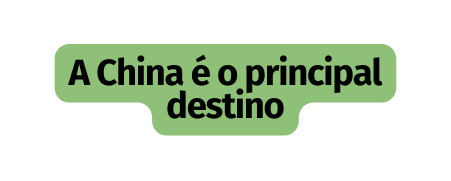 A China é o principal destino