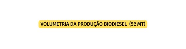 VOLUMETRIA DA PRODUÇÃO BIODIESEL 5º MT